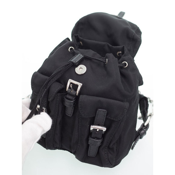 Prada Backpack Type Mini Chain Shoulder Bag Black - Picture 4 of 9